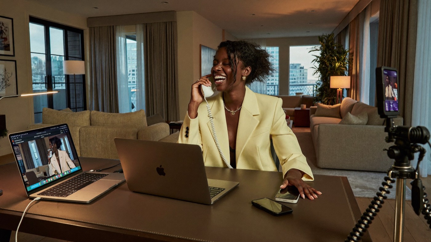 Creator building an audience from her laptop