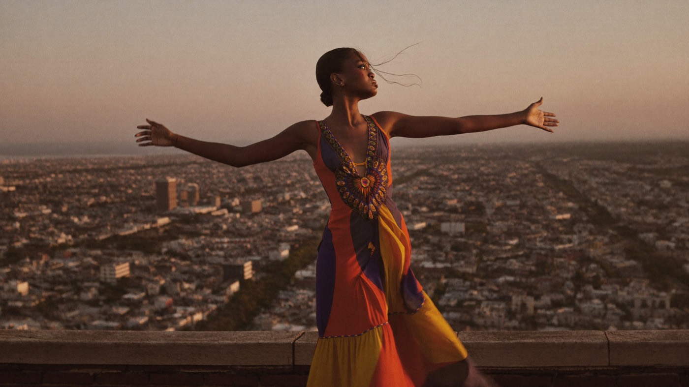 Golden hour on a city rooftop
